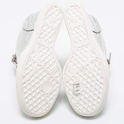 Giuseppe Zanotti Silver Croc Embossed Leather Double Zip Wedge Sneakers Size 37