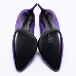 Pre Owned Giuseppe Zanotti Purple Glitter Olinda V Throat Pumps Size 38