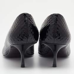 Pre Owned Giuseppe Zanotti Black/White Patent Leather and Leather Cap Toe Pumps Size 39