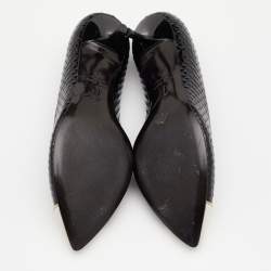 Pre Owned Giuseppe Zanotti Black/White Patent Leather and Leather Cap Toe Pumps Size 39