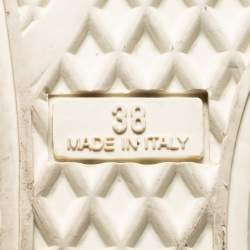 Pre Owned Giuseppe Zanotti Multicolor Leather and Suede Hidden Wedge Sneakers Size 38