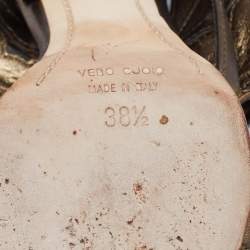 مملوكة مسبقًا صندل جوسيبي زانوتي ارغينت جلد أخضر زيتوني سيور مزينة جناح معدن مقاس 38.5