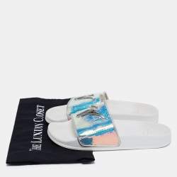 مملوكة مسبقًا صندل سلايد جوسيبي زانوتي هولوغرافيك بريت أبيض مقاس 39