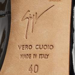 Pre Owned Giuseppe Zanotti Black Patent Leather Open-Toe Pumps Size 40