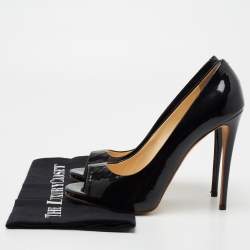 Pre Owned Giuseppe Zanotti Black Patent Leather Open-Toe Pumps Size 40