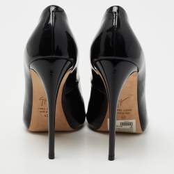 Pre Owned Giuseppe Zanotti Black Patent Leather Open-Toe Pumps Size 40