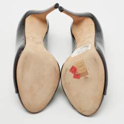 Pre Owned Giuseppe Zanotti Black Patent Leather Open-Toe Pumps Size 40