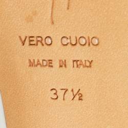 Pre Owned Giuseppe Zanotti White Leather Peep Toe Pumps Size 37.5