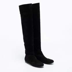 مملوكة مسبقًا Giuseppe Zanotti Black Suede Knee Length Boots Size 37