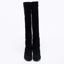 مملوكة مسبقًا Giuseppe Zanotti Black Suede Knee Length Boots Size 37