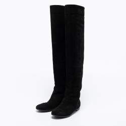 مملوكة مسبقًا Giuseppe Zanotti Black Suede Knee Length Boots Size 37