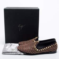 Giuseppe Zanotti Multicolor Embellished Suede Smoking Slippers Size 41