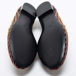 Giuseppe Zanotti Multicolor Embellished Suede Smoking Slippers Size 41