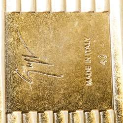 مملوكة مسبقًا Giuseppe Zanotti Metallic Gold Leather May London Double Zipper Sneakers Size 40