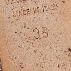 Pre Owned Giuseppe Zanotti Black/Gold Patent Leather Wedge Sandals Size 39