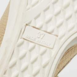 Pre Owned Giuseppe Zanotti Gold Leather High Top Wedge Sneakers Size 37