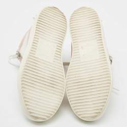 مملوكة مسبقًا Giuseppe Zanotti Pink/White Suede and Leather Double Zipper High Top Sneakers Size 37