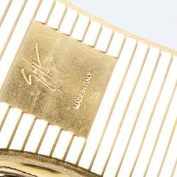 Pre Owned Giuseppe Zanotti Metallic Gold Leather Chain High Top Sneakers Size 39