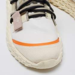 Pre Owned Giuseppe Zanotti White Leather and Mesh Urchin Sneakers Size 38