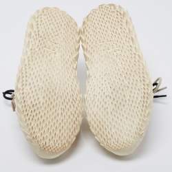 Pre Owned Giuseppe Zanotti White Leather and Mesh Urchin Sneakers Size 38