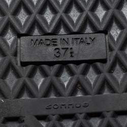 Pre Owned Giuseppe Zanotti Black Leather Eagle Strap High Top Sneakers Size 37.5