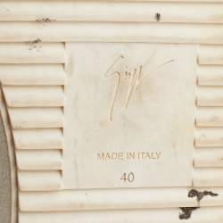 Pre Owned Giuseppe Zanotti Black Croc Embossed Leather Double Zipper Low Top Sneakers Size 40