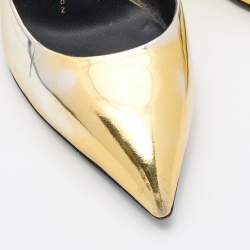 Giuseppe Zanotti Gold Patent Leather Pointed Toe Pumps Size 38