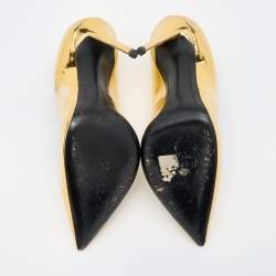Giuseppe Zanotti Gold Patent Leather Pointed Toe Pumps Size 38