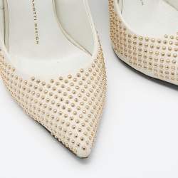 Giuseppe Zanotti Off White Leather Ester Embellished Pumps Size 38