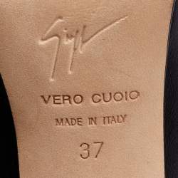 Pre Owned Giuseppe Zanotti Black Leather Knee Length Boots Size 37