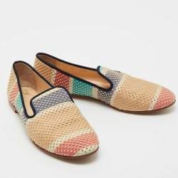 Pre Owned Giuseppe Zanotti Multicolor Studded Leather Smoking Slippers Size 39