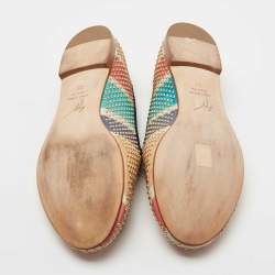 Pre Owned Giuseppe Zanotti Multicolor Studded Leather Smoking Slippers Size 39