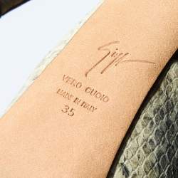 Pre Owned Giuseppe Zanotti Multicolor Python Embossed Leather Peep Toe Platform Pumps Size 35