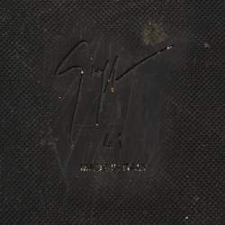 Pre Owned Giuseppe Zanotti Black Rubber Sunset Chain Flat Thong Slides Size 41