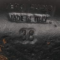 Pre Owned Giuseppe Zanotti Black Suede Cutout Peep Toe Ankle Boots Size 38