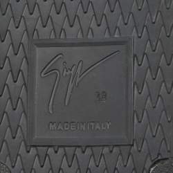 Pre Owned Giuseppe Zanotti Black Leather and Fabric Talon Low Top Wedge Sneakers Size 38