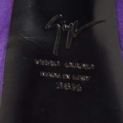 Pre Owned Giuseppe Zanotti Purple Suede Debra Bow Platform Pumps Size 36.5