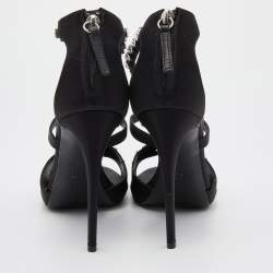 Giuseppe Zanotti Black Leather Crystal Embellished Pumps Size 38