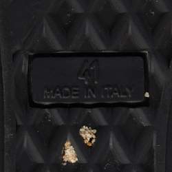 Pre Owned Giuseppe Zanotti Black Leather Zipper Cobain Wedge Knee Length Boots Size 41