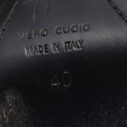 مملوكة مسبقًا Giuseppe Zanotti Black Leather Crystal Embellished Calf Length Boots Size 40