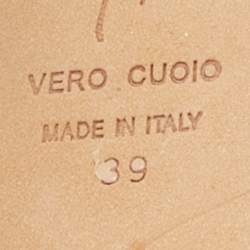 مملوكة مسبقًا Giuseppe Zanotti Orange Suede Crystal Embellished Peep Toe Platform Slingback Pumps Size 39