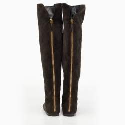 مملوكة مسبقًا Giuseppe Zanotti Brown Suede Knee Length Boots Size 41