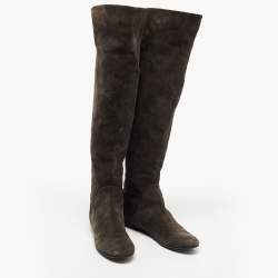 مملوكة مسبقًا Giuseppe Zanotti Brown Suede Knee Length Boots Size 41