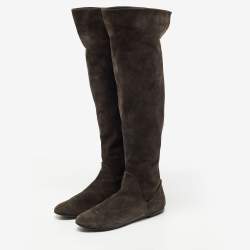 مملوكة مسبقًا Giuseppe Zanotti Brown Suede Knee Length Boots Size 41