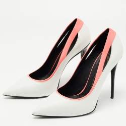 Pre Owned Giuseppe Zanotti White/Pink Leather Pointed Toe Pumps Size 40