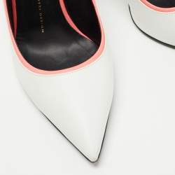 Pre Owned Giuseppe Zanotti White/Pink Leather Pointed Toe Pumps Size 40