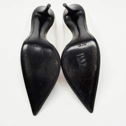 Pre Owned Giuseppe Zanotti White/Pink Leather Pointed Toe Pumps Size 40