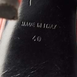 Pre Owned Giuseppe Zanotti Orange Leather Elba Crystal Embellished Sandals Size 40