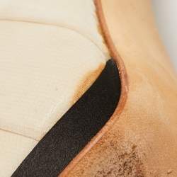 Giuseppe Zanotti Cream Ruched Fabric Peep Toe Platform Pumps Size 36.5