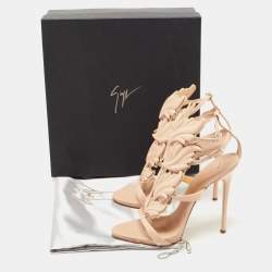 Pre Owned Giuseppe Zanotti Peach Patent Leather Cruel Sandals Size 40